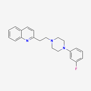 molecular formula C21H22FN3 B14618700 Quinoline, 2-(2-(4-(3-fluorophenyl)-1-piperazinyl)ethyl)- CAS No. 57962-06-8