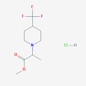molecular formula C10H17ClF3NO2 B1461886 Methyl 2-[4-(trifluoromethyl)piperidin-1-yl]propanoate hydrochloride CAS No. 1803561-01-4
