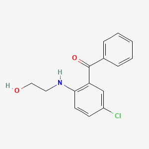 molecular formula C15H14ClNO2 B14618893 Methanone, [5-chloro-2-[(2-hydroxyethyl)amino]phenyl]phenyl- CAS No. 58605-27-9