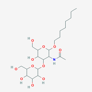 molecular formula C22H41NO11 B014619 N-[5-hydroxy-6-(hydroxymethyl)-2-octoxy-4-[3,4,5-trihydroxy-6-(hydroxymethyl)oxan-2-yl]oxyoxan-3-yl]acetamide CAS No. 197390-85-5