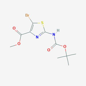 molecular formula C10H13BrN2O4S B1461902 5-溴-2-((叔丁氧羰基)氨基)噻唑-4-羧酸甲酯 CAS No. 914349-71-6