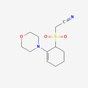 molecular formula C12H18N2O3S B14619121 Acetonitrile, [[2-(4-morpholinyl)-2-cyclohexen-1-yl]sulfonyl]- CAS No. 59556-09-1