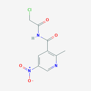 molecular formula C9H8ClN3O4 B14619560 N-(Chloroacetyl)-2-methyl-5-nitropyridine-3-carboxamide CAS No. 59290-61-8