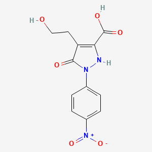 4-(2-hydroxyethyl)-1-(4-nitrophenyl)-5-oxo-2,5-dihydro-1H-pyrazole-3-carboxylic acid