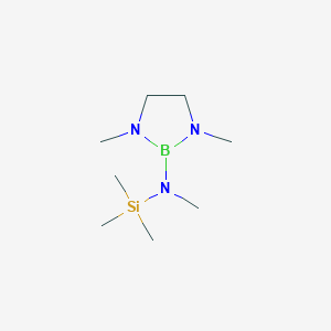 molecular formula C8H22BN3Si B14619696 N,1,3-Trimethyl-N-(trimethylsilyl)-1,3,2-diazaborolidin-2-amine CAS No. 59533-41-4