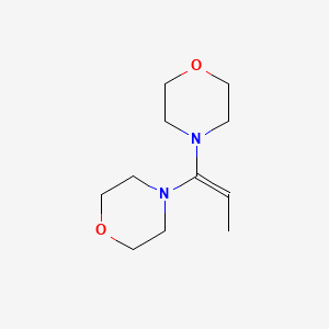 molecular formula C11H20N2O2 B14619741 Morpholine, 4,4'-(1-propenylidene)bis- CAS No. 60506-54-9