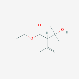 molecular formula C10H18O3 B14619940 Ethyl 2-(2-hydroxypropan-2-yl)-3-methylbut-3-enoate CAS No. 57003-53-9