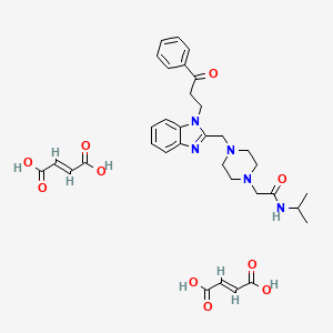 molecular formula C34H41N5O10 B14619957 N-Isopropyl-4-((1-(3-oxo-3-phenylpropyl)-1H-benzimidazol-2-yl)methyl)piperazine-1-acetamide dimaleate CAS No. 60960-29-4