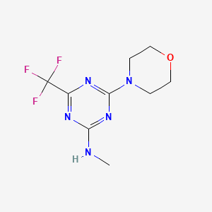 molecular formula C9H12F3N5O B14619989 N-Methyl-4-(4-morpholinyl)-6-(trifluoromethyl)-1,3,5-triazine-2-amine CAS No. 58892-40-3