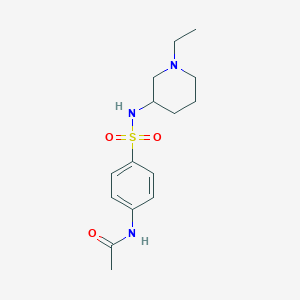 molecular formula C15H23N3O3S B14620025 N-{4-[(1-Ethylpiperidin-3-yl)sulfamoyl]phenyl}acetamide CAS No. 59528-81-3