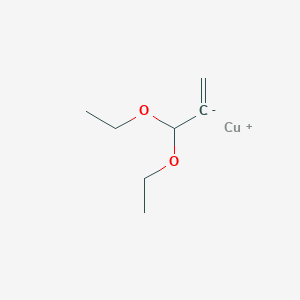 molecular formula C7H13CuO2 B14620045 copper(1+);3,3-diethoxyprop-1-ene CAS No. 57428-12-3