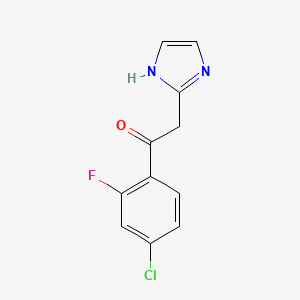 molecular formula C11H8ClFN2O B1462008 1-(4-chloro-2-fluorophenyl)-2-(1H-imidazol-2-yl)ethan-1-one CAS No. 1094763-06-0