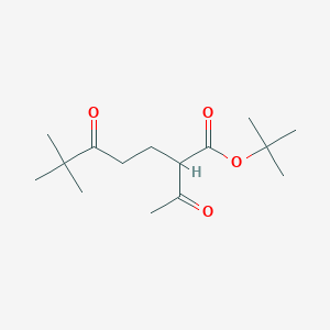 molecular formula C15H26O4 B14620172 Tert-butyl 2-acetyl-6,6-dimethyl-5-oxoheptanoate CAS No. 60676-27-9