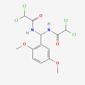 molecular formula C13H14Cl4N2O4 B14620193 N,N'-[(2,5-Dimethoxyphenyl)methylene]bis(2,2-dichloroacetamide) CAS No. 58085-14-6
