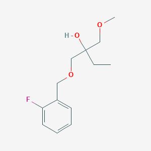 molecular formula C13H19FO3 B14620201 1-[(2-Fluorophenyl)methoxy]-2-(methoxymethyl)butan-2-ol CAS No. 58021-23-1