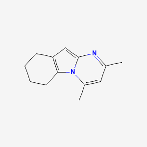 molecular formula C13H16N2 B14620290 Pyrimido[1,2-a]indole, 6,7,8,9-tetrahydro-2,4-dimethyl- CAS No. 60080-06-0