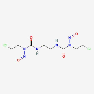 molecular formula C8H14Cl2N6O4 B14620347 Urea, 1,1'-ethylenebis(3-(2-chloroethyl)-3-nitroso- CAS No. 60784-41-0