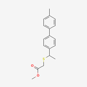 molecular formula C18H20O2S B14620495 Methyl {[1-(4'-methyl[1,1'-biphenyl]-4-yl)ethyl]sulfanyl}acetate CAS No. 60992-61-2