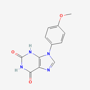 molecular formula C12H10N4O3 B14620517 9-(p-Methoxyphenyl)xanthine CAS No. 57493-57-9