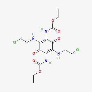 molecular formula C16H22Cl2N4O6 B14620525 Diethyl {2,5-bis[(2-chloroethyl)amino]-3,6-dioxocyclohexa-1,4-diene-1,4-diyl}biscarbamate CAS No. 57998-71-7