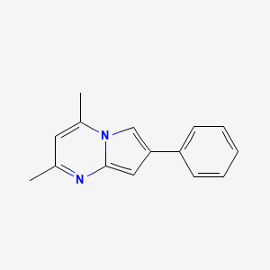 molecular formula C15H14N2 B14620644 Pyrrolo[1,2-a]pyrimidine, 2,4-dimethyl-7-phenyl- CAS No. 60080-03-7