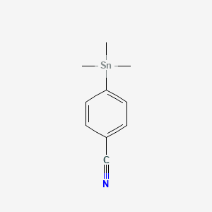 molecular formula C10H13NSn B14620649 Benzonitrile, 4-(trimethylstannyl)- CAS No. 58666-77-6