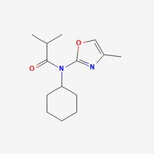 molecular formula C14H22N2O2 B14620726 N-Cyclohexyl-2-methyl-N-(4-methyl-1,3-oxazol-2-yl)propanamide CAS No. 57068-70-9