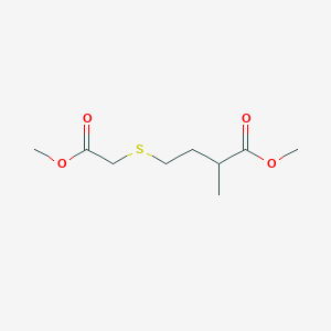 molecular formula C9H16O4S B14620730 Methyl 4-[(2-methoxy-2-oxoethyl)sulfanyl]-2-methylbutanoate CAS No. 58029-84-8