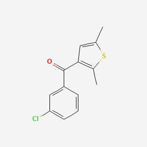 molecular formula C13H11ClOS B1462079 (3-Chlorophenyl)(2,5-dimethylthiophen-3-yl)methanone CAS No. 1094499-32-7