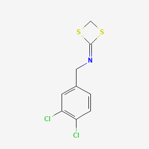 molecular formula C9H7Cl2NS2 B14620802 N-[(3,4-Dichlorophenyl)methyl]-1,3-dithietan-2-imine CAS No. 59753-75-2