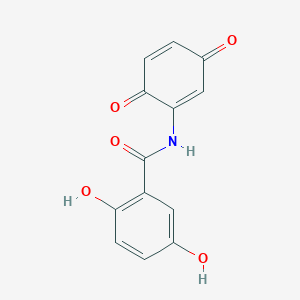 molecular formula C13H9NO5 B14620958 N-(3,6-dioxocyclohexa-1,4-dien-1-yl)-2,5-dihydroxybenzamide 