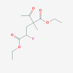 molecular formula C12H19FO5 B14621051 Diethyl 2-acetyl-4-fluoro-2-methylpentanedioate CAS No. 57504-65-1