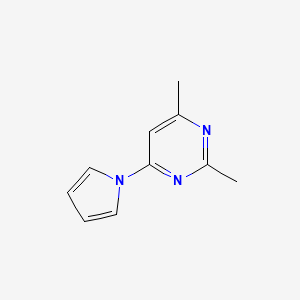 molecular formula C10H11N3 B14621062 2,4-Dimethyl-6-(1H-pyrrol-1-yl)pyrimidine CAS No. 60795-34-8