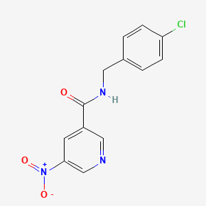 molecular formula C13H10ClN3O3 B14621099 N-[(4-Chlorophenyl)methyl]-5-nitropyridine-3-carboxamide CAS No. 60524-31-4