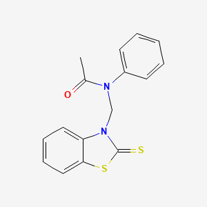 molecular formula C16H14N2OS2 B14621120 N-Phenyl-N-[(2-sulfanylidene-1,3-benzothiazol-3(2H)-yl)methyl]acetamide CAS No. 60431-67-6