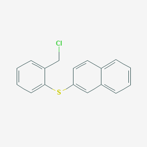 molecular formula C17H13ClS B14621134 Naphthalene, 2-[[2-(chloromethyl)phenyl]thio]- CAS No. 57536-26-2
