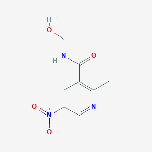 molecular formula C8H9N3O4 B14621171 N-(Hydroxymethyl)-2-methyl-5-nitropyridine-3-carboxamide CAS No. 60524-39-2