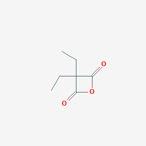 molecular formula C7H10O3 B14621372 2,4-Oxetanedione, 3,3-diethyl- CAS No. 57613-20-4