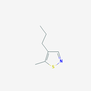 molecular formula C7H11NS B14621419 Isothiazole, 5-methyl-4-propyl- CAS No. 60230-87-7