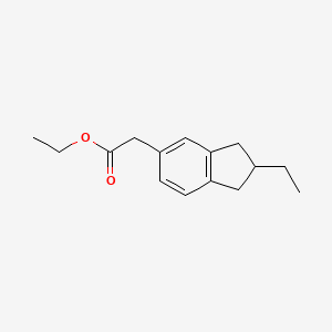 molecular formula C15H20O2 B14621438 Ethyl (2-ethyl-2,3-dihydro-1H-inden-5-yl)acetate CAS No. 57145-30-9
