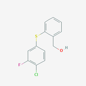 molecular formula C13H10ClFOS B14621453 Benzenemethanol, 2-[(4-chloro-3-fluorophenyl)thio]- CAS No. 60810-60-8