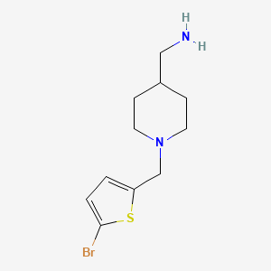 B1462146 {1-[(5-Bromothiophen-2-yl)methyl]piperidin-4-yl}methanamine CAS No. 1019458-00-4