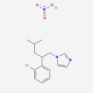 molecular formula C15H20ClN3O3 B14621577 1-[2-(2-Chlorophenyl)-4-methylpentyl]imidazole;nitric acid CAS No. 59666-62-5