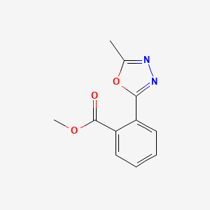 molecular formula C11H10N2O3 B14621638 Methyl 2-(5-methyl-1,3,4-oxadiazol-2-yl)benzoate CAS No. 56894-51-0