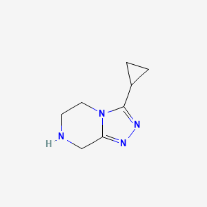 molecular formula C8H12N4 B1462165 3-Cyclopropyl-5,6,7,8-tetrahydro-[1,2,4]triazolo[4,3-a]pyrazine CAS No. 945262-32-8