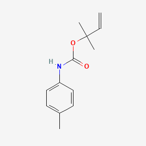 molecular formula C13H17NO2 B14621678 Carbamic acid, (4-methylphenyl)-, 1,1-dimethyl-2-propenyl ester CAS No. 59255-71-9