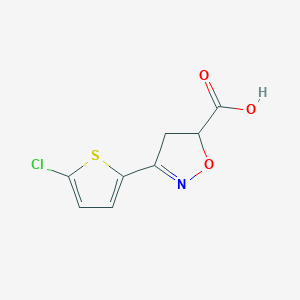 3-(5-Chlorothiophen-2-yl)-4,5-dihydro-1,2-oxazole-5-carboxylic acid