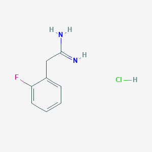 molecular formula C8H10ClFN2 B1462190 2-(2-Fluorophenyl)ethanimidamide hydrochloride CAS No. 860815-04-9