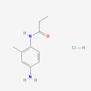 molecular formula C10H15ClN2O B1462199 N-(4-amino-2-methylphenyl)propanamide hydrochloride CAS No. 1173263-75-6