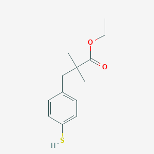 molecular formula C13H18O2S B014622 Ethyl 2,2-dimethyl-3-(4-mercaptophenyl)propionate CAS No. 869853-73-6